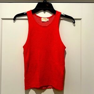 Size large blood orange Anthropologie tank by Nation. Made in Peru.